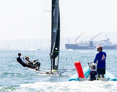 Olympic sailors training