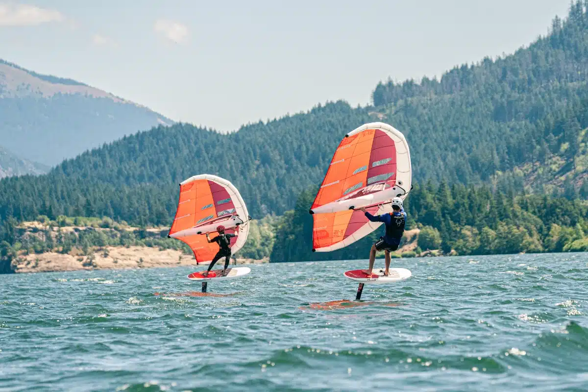 Wingfoil athletes in the youth athlete development program
